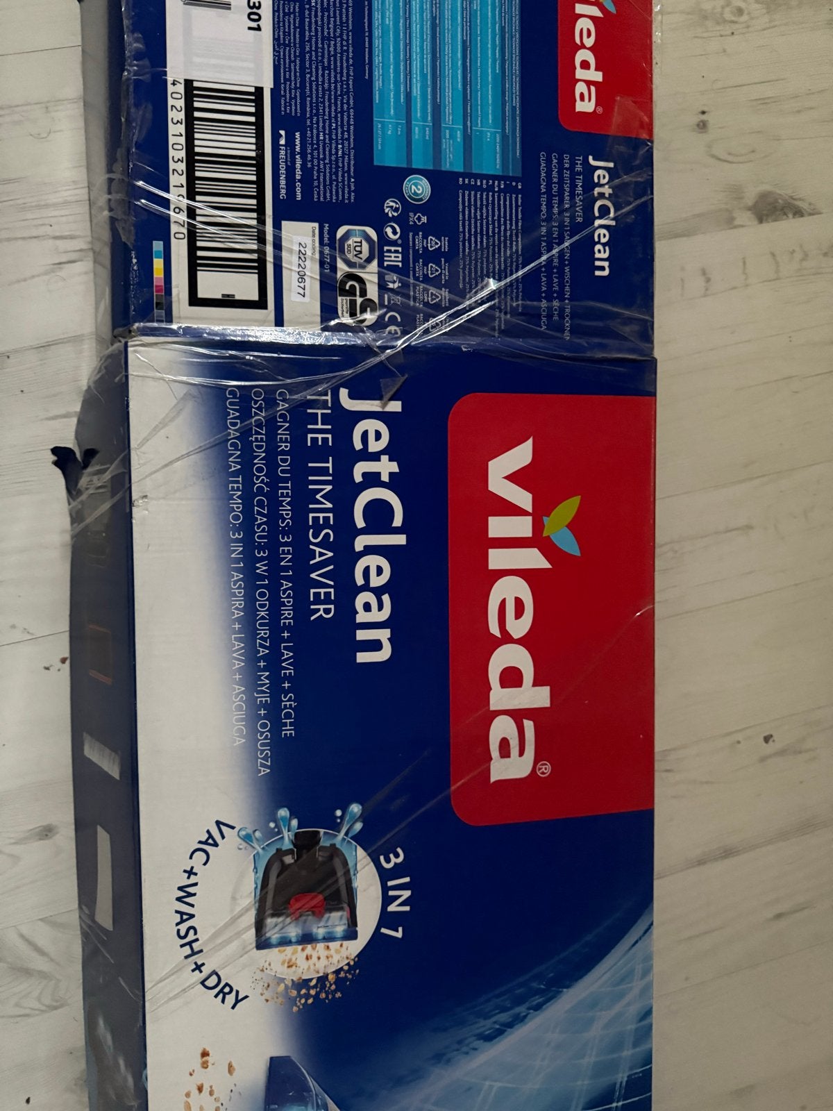 Vileda JetClean 3-in-1 Stofzuiger, Dweilen en Drogen, Witgoed en Apparatuur, Stofzuigers, Overige merken, Dweilfunctie, Zo goed als nieuw