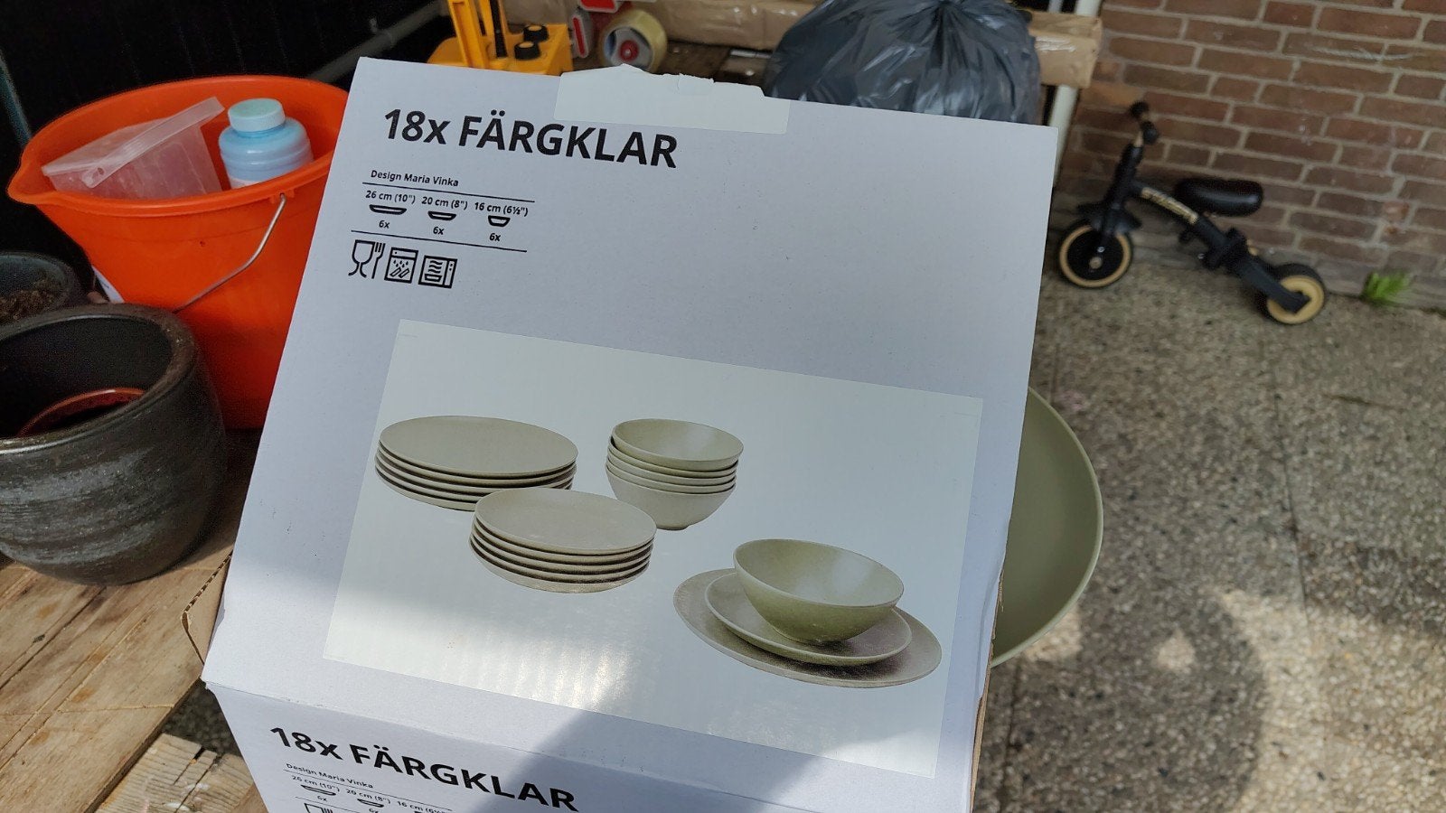 Färgklar serviesset olijfgroen, Keramiek, Nieuw, IKEA, Ophalen of Verzenden