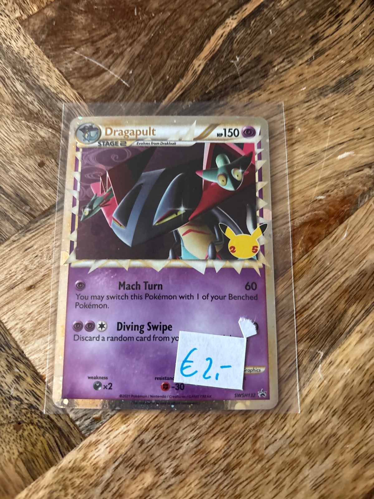 Pokémon Kaart Dragapult SWSH132 Celebrations, Ophalen of Verzenden, Zo goed als nieuw, Losse kaart