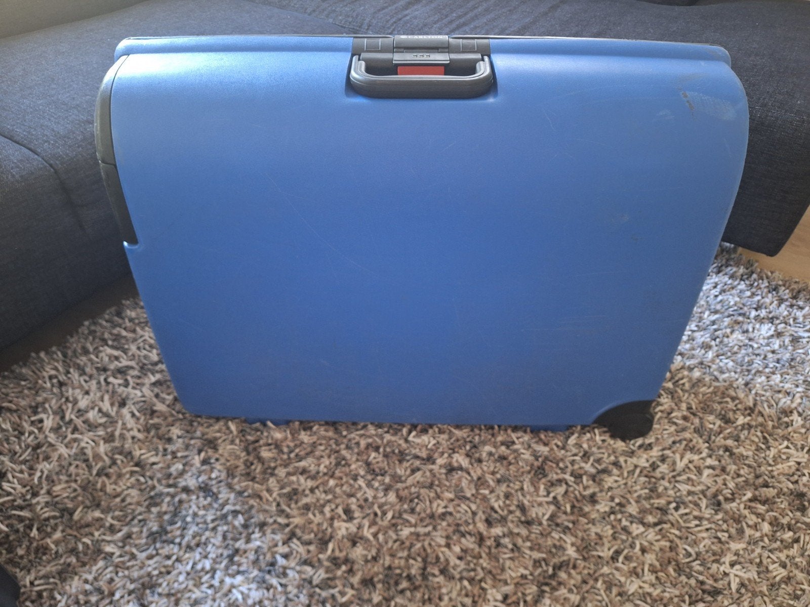 Carlton Reiskoffer - Blauw, Gebruikt, Wieltjes, Gebruikt, Hard kunststof, 45 tot 55 cm