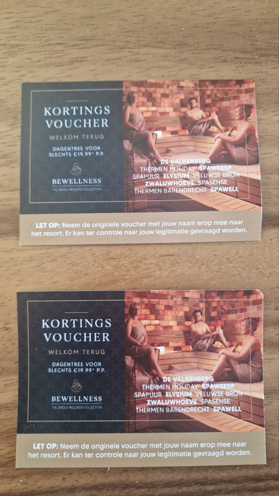 kortingsvoucher sauna (valkenberg elysium zwaluwhoeve enz.), Kortingsbon, Spa of Sauna