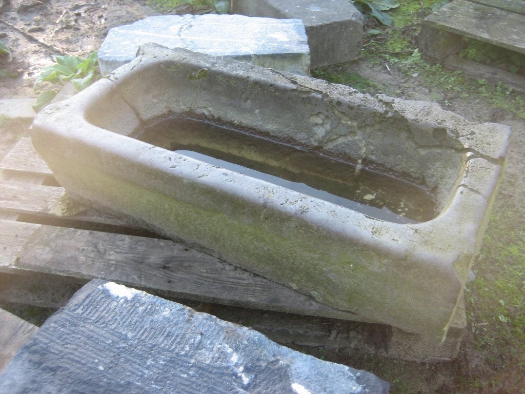 oude marmeren voederbak,bloembak,trog, Ophalen, Gebruikt