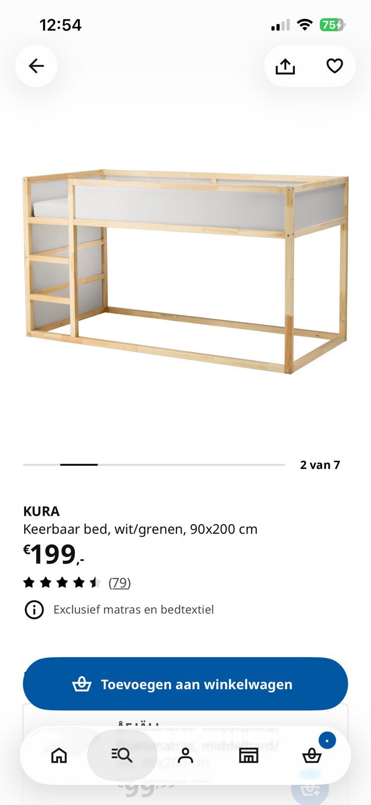 İkea keerbaar bed, Ophalen of Verzenden, Zo goed als nieuw, Hoogslaper