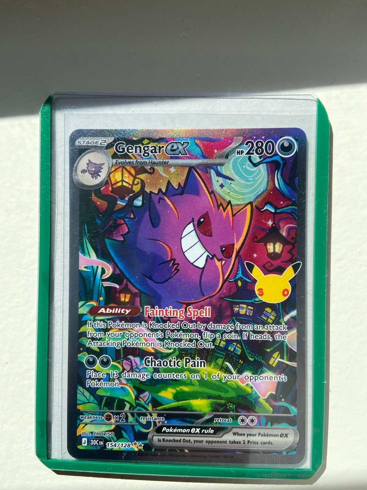 Gengar ex Pokémon kaart - Celebrations 154/120, Ophalen of Verzenden, Zo goed als nieuw, Losse kaart