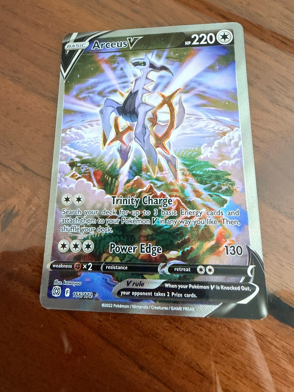 Pokémon Arceus V 166/172 Brilliant Stars Alt Art, Ophalen of Verzenden, Zo goed als nieuw, Losse kaart