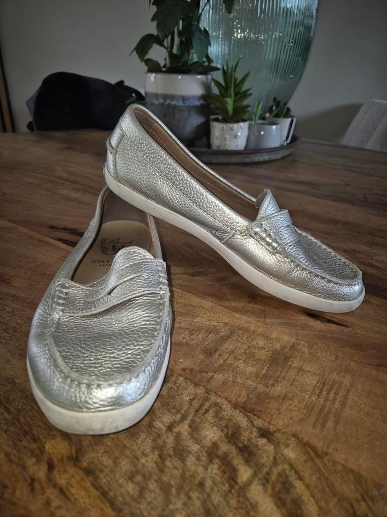 Cole Haan zilveren loafers - maat 40,5, Overige kleuren, Instappers, Ophalen of Verzenden, Cole Haan