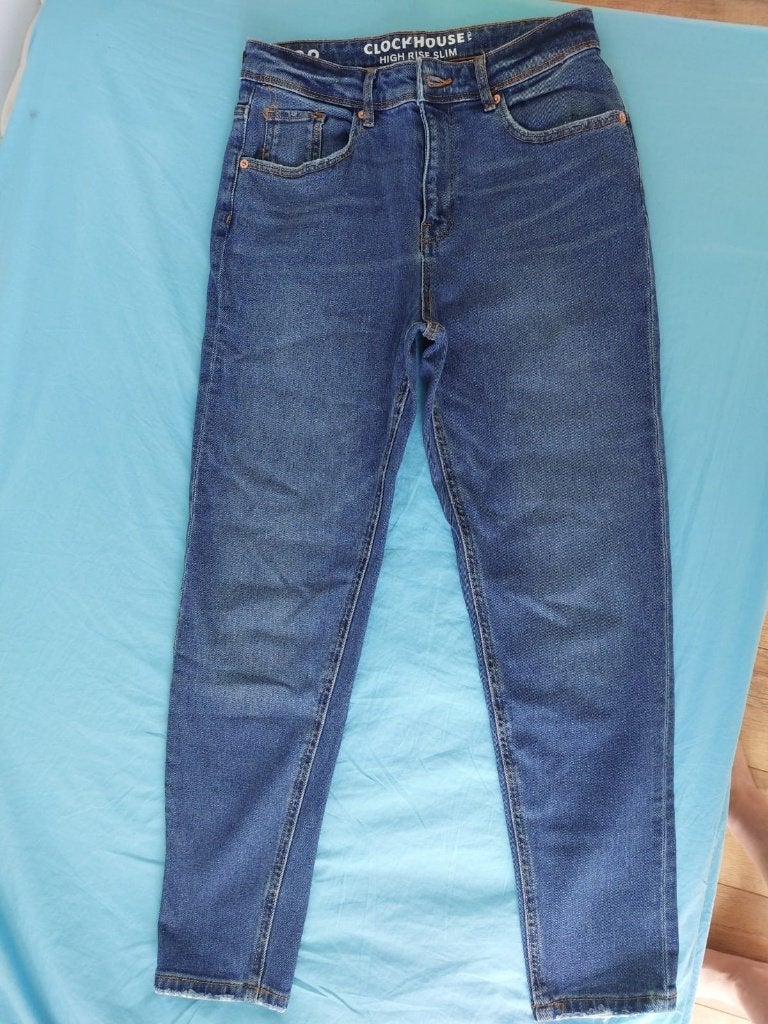 C&A Clockhouse High Rise Slim Fit maat 38, Blauw, Ophalen of Verzenden, Zo goed als nieuw, W30 - W32 (confectie 38/40)