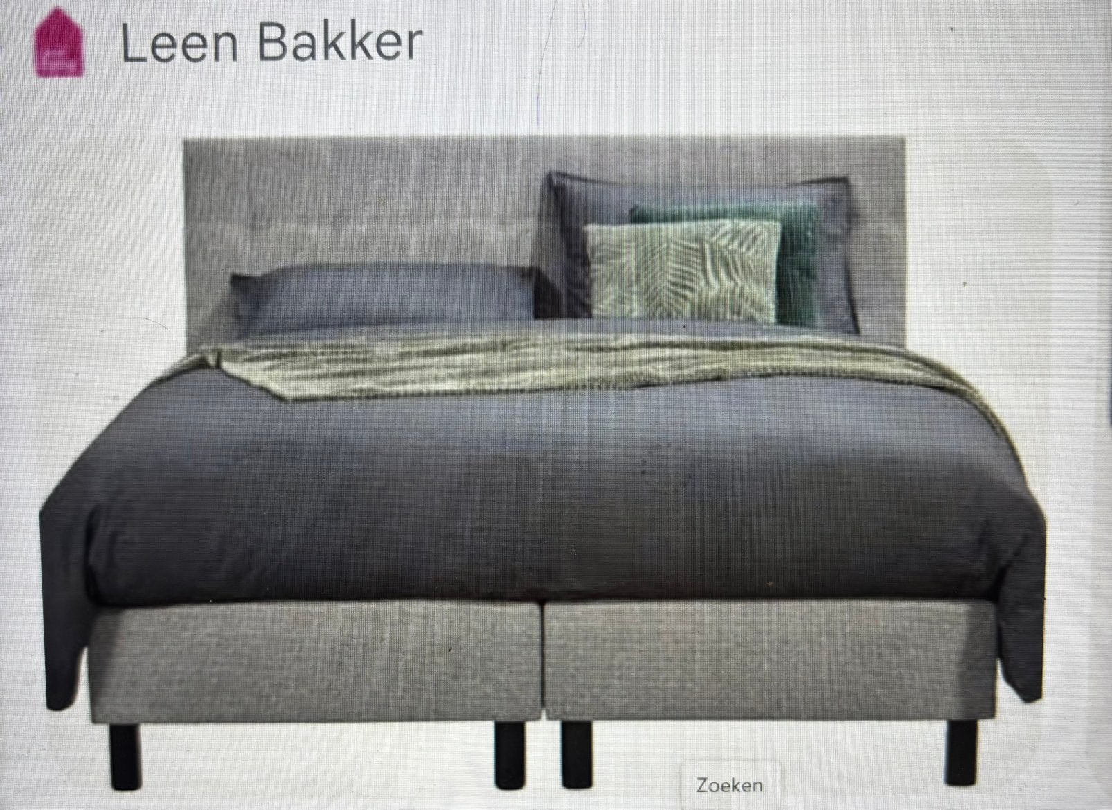 Boxspring Narvik Malmö grijs met hoofdbord, Ophalen, Zo goed als nieuw, Tweepersoons, Grijs