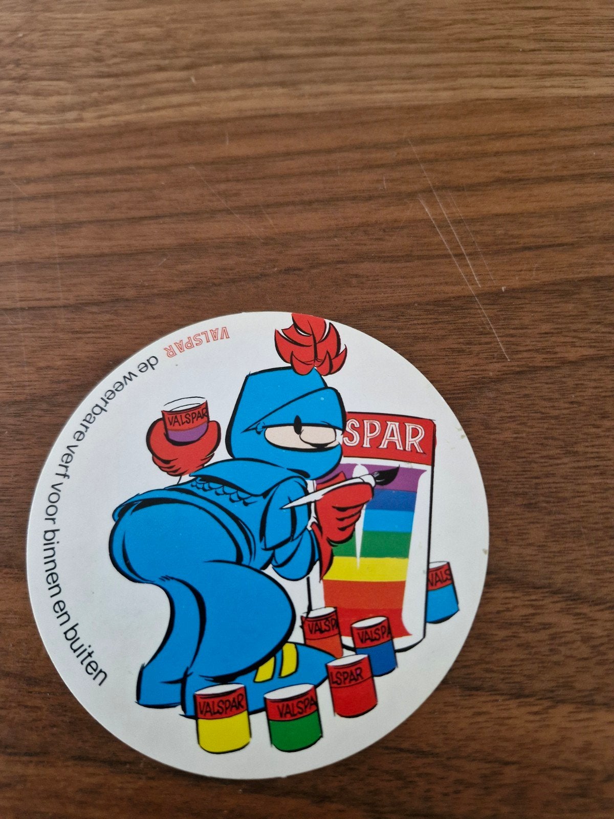 11393 Vintage Valspar Sticker - De Weerbare Verf, Ophalen of Verzenden, Gebruikt, Overige typen