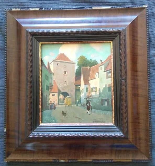 Max Barascudts 1869-1927 olieverf op paneel, Ophalen of Verzenden