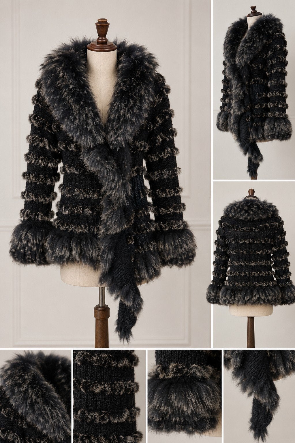 Luxe vest met kraag en manchetten maat 36/38, Maat 38/40 (M), Verzenden, Zwart, Onbekend