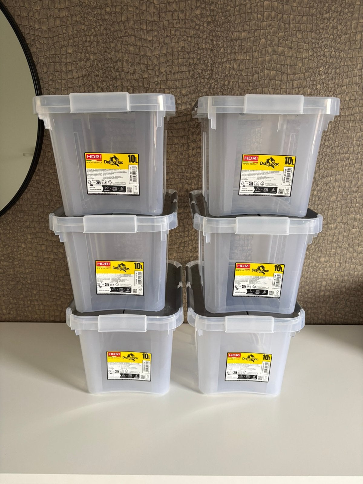 Opbergboxen 10 liter - set van 6 stuks - Nieuw, Huis en Inrichting, Ophalen of Verzenden, Nieuw