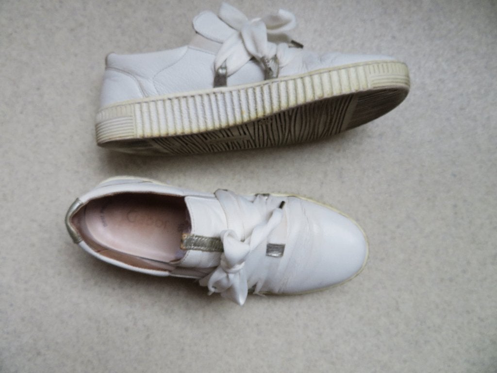 GABOR schoenen sneakers wit leer maat 5,5  = 38,5, Wit, Gabor, Ophalen of Verzenden, Sneakers of Gympen