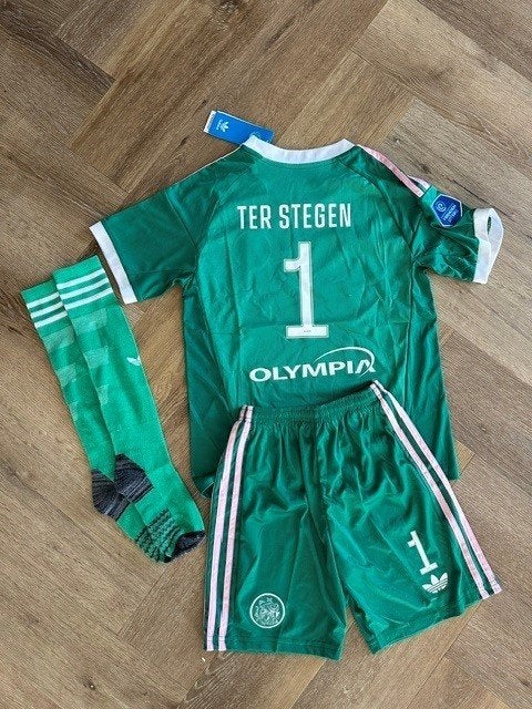 Ajax keeperstenue Ter Stegen kids size 122/128 nieuw, Verzenden, Nieuw, Jongen of Meisje, Setje