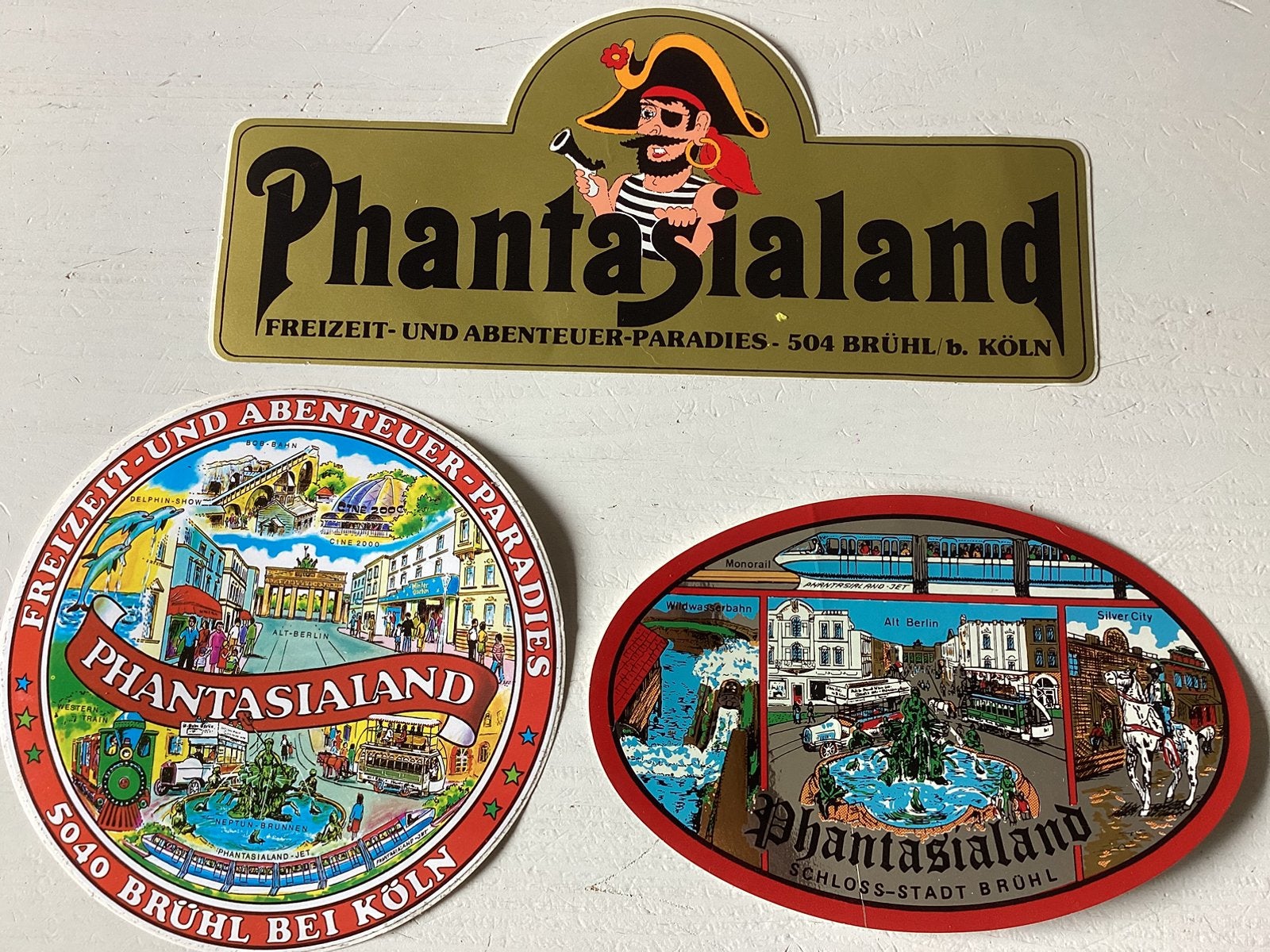 3 stickers Phantasialand, Verzenden, Zo goed als nieuw