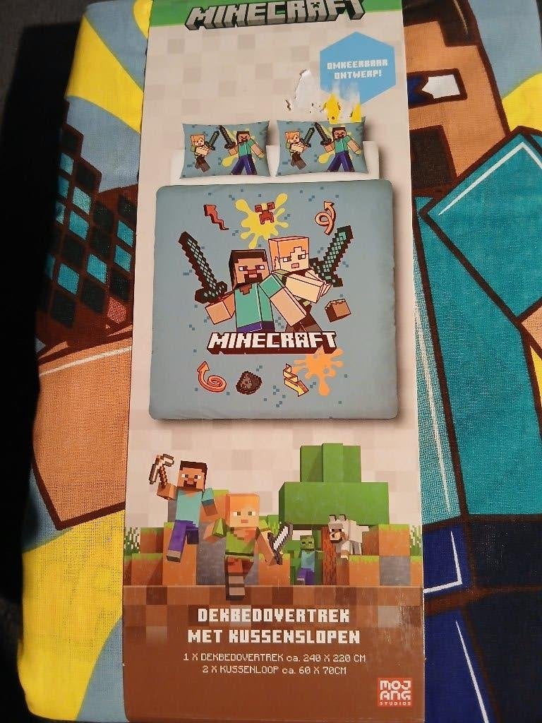 Minecraft Dekbedovertrek met kussenslopen 240x220 cm   nieuw, Kinderen en Baby's, Overige merken, Ledikant, Dekbedovertrek, Nieuw