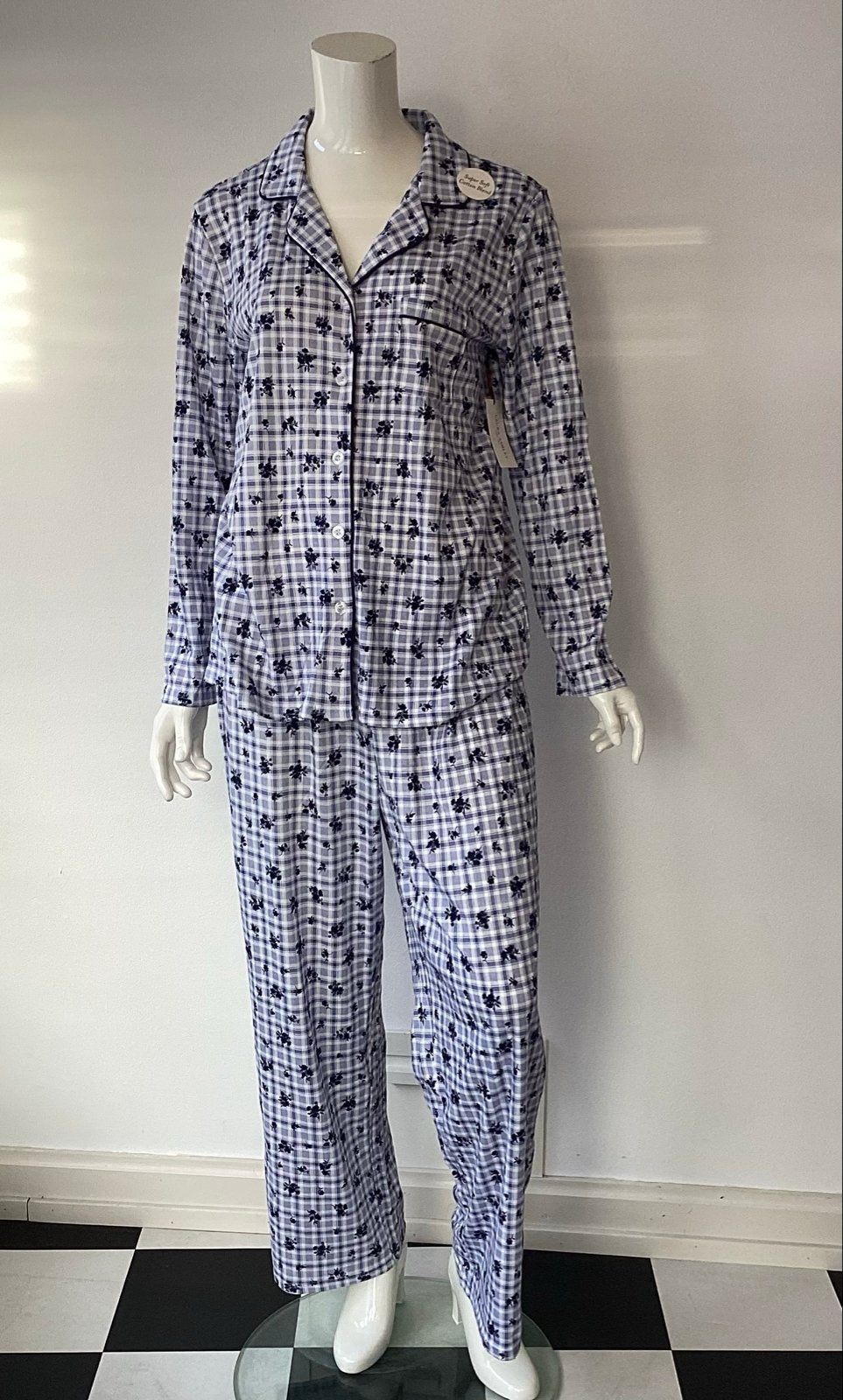 Laura Ashley Pyjama Set - Geruit met Bloemenprint,mt L, Kleding | Dames, Verzenden, Nieuw, Maat 38/40 (M)