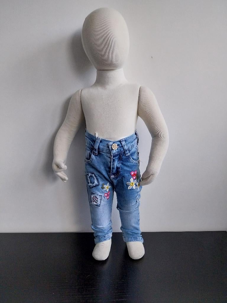 Zeni Meisjes Jeans met Geborduurde Bloemen 6-9 maanden NIEUW, SO, Zeni, Broekje, Meisje