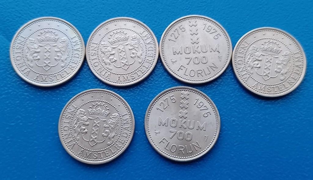 6 x 1 Mokum FLORIJN - Amsterdam 700 Unc, Postzegels en Munten, Verzenden, Overige materialen, Nederland