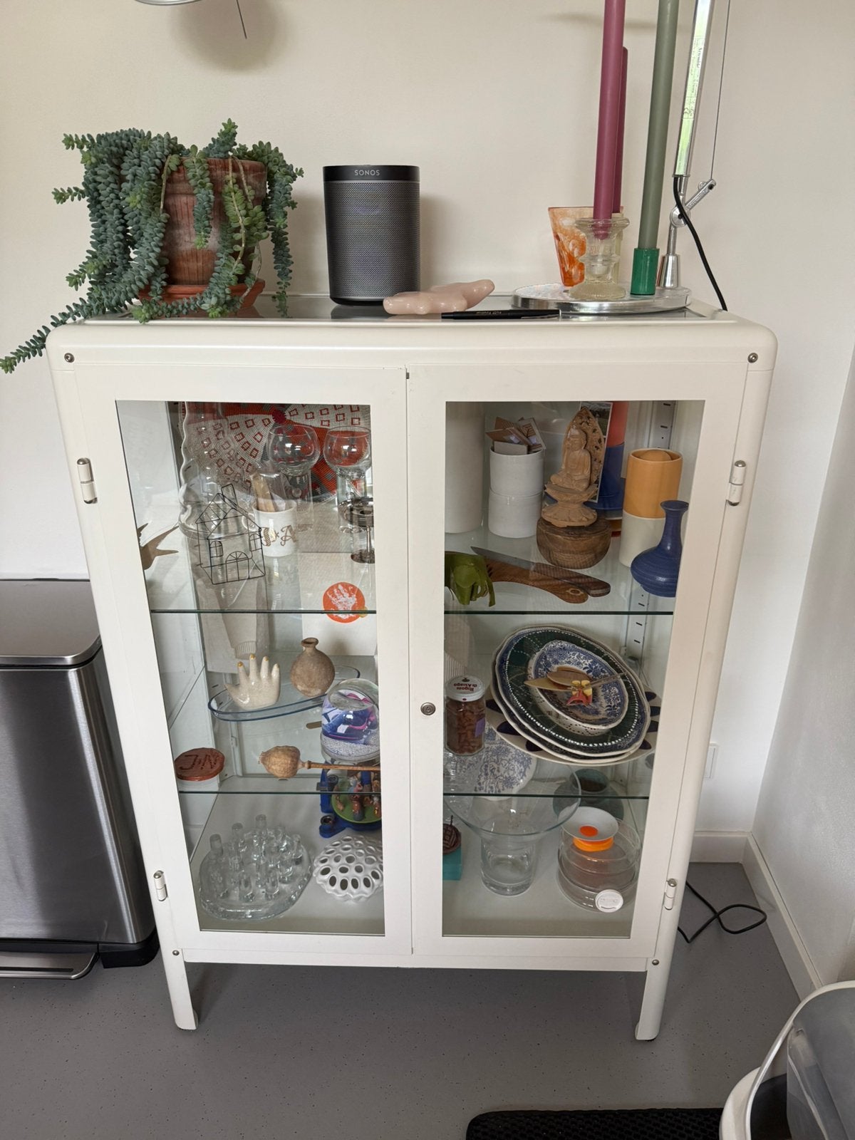 IKEA vitrinekast Fabrikör wit, Ophalen, Gebruikt, 25 tot 50 cm, 50 tot 100 cm