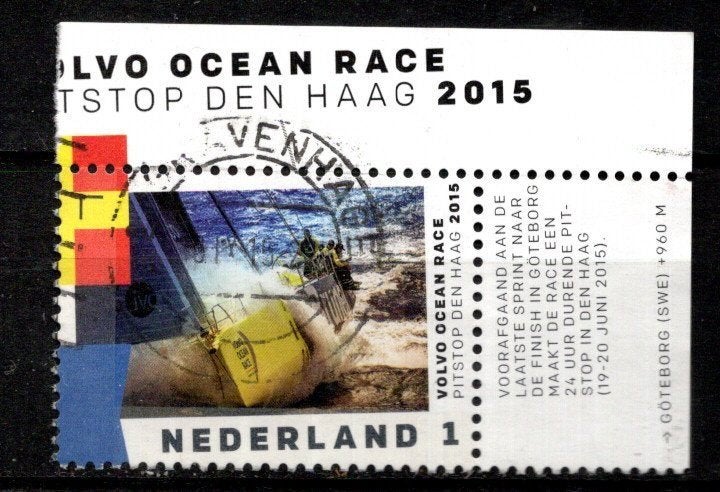 gestempelde zegel. Jaar 2015: Oceanrace met hoekstuk, Ophalen of Verzenden, Na 1940, Gestempeld