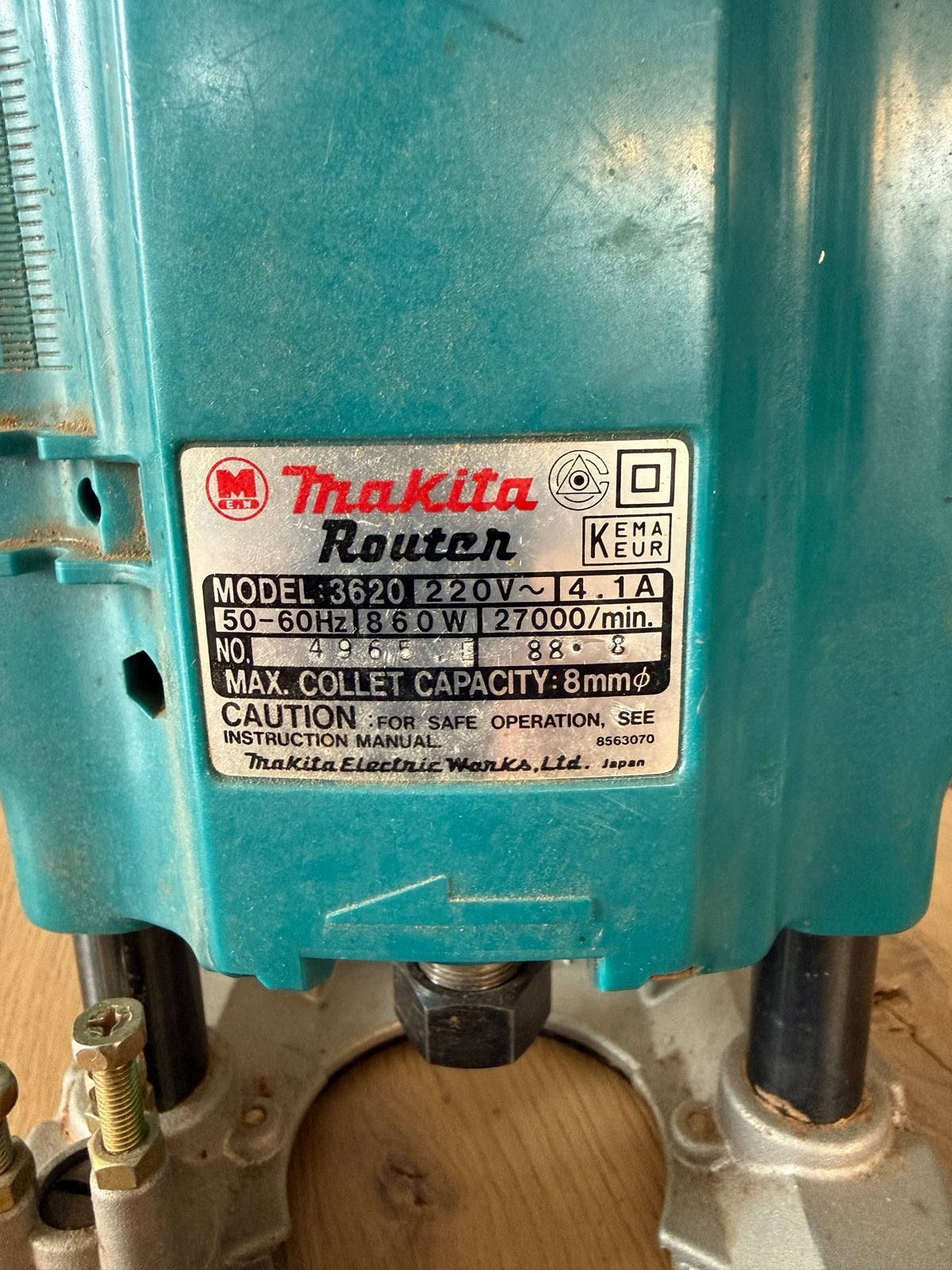 Makita 3620 Bovenfrees, Ophalen, Gebruikt, Elektrisch, Bovenfrees