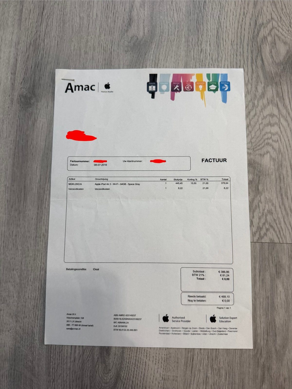 Foto 13 van Apple iPad Air 2 - Wi-Fi - 64GB - Space Gray 2016