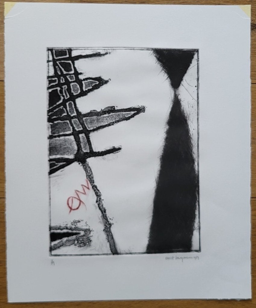 Ernst Bergmans Zeefdruk-1 1989 4/9, Antiek en Kunst, Gelimiteerde oplage, Lithografie, Abstract, Ophalen
