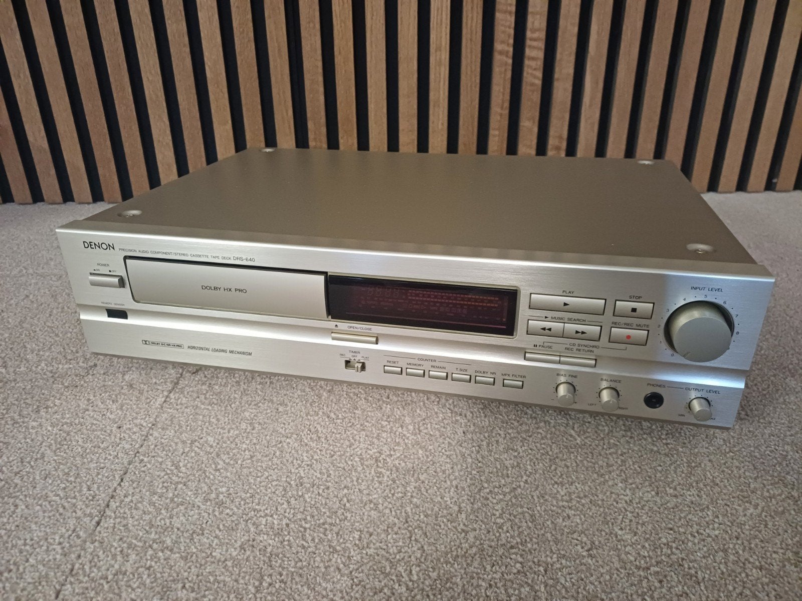 Denon DRS-640 Cassettedeck - Dolby HX Pro, Ophalen of Verzenden, Enkel, Denon, Tiptoetsen