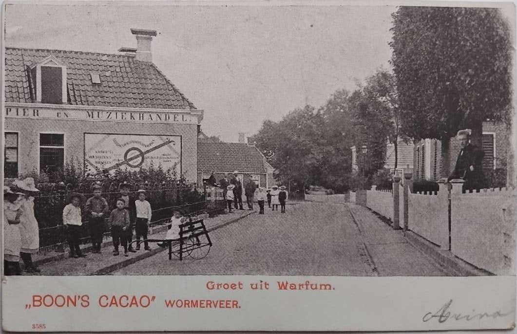 Warffum (Groningen) – Boon’s Cacao reclame 1903, Ophalen of Verzenden, Voor 1920, Gelopen, Groningen