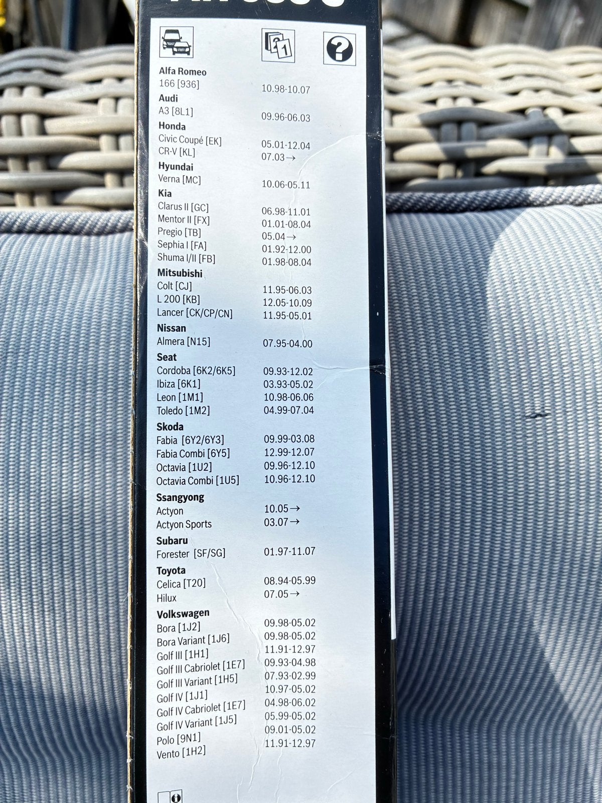 Bosch Aerotwin ruitenwissers AR 533 S (nieuw), Ophalen, Nieuw, Seat