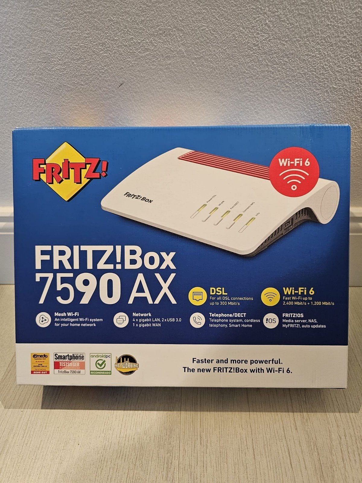 FRITZ!Box 7590 AX – Nieuw & Verzegeld in Doos, Computers en Software, Routers en Modems, Nieuw, Router met modem, Ophalen of Verzenden