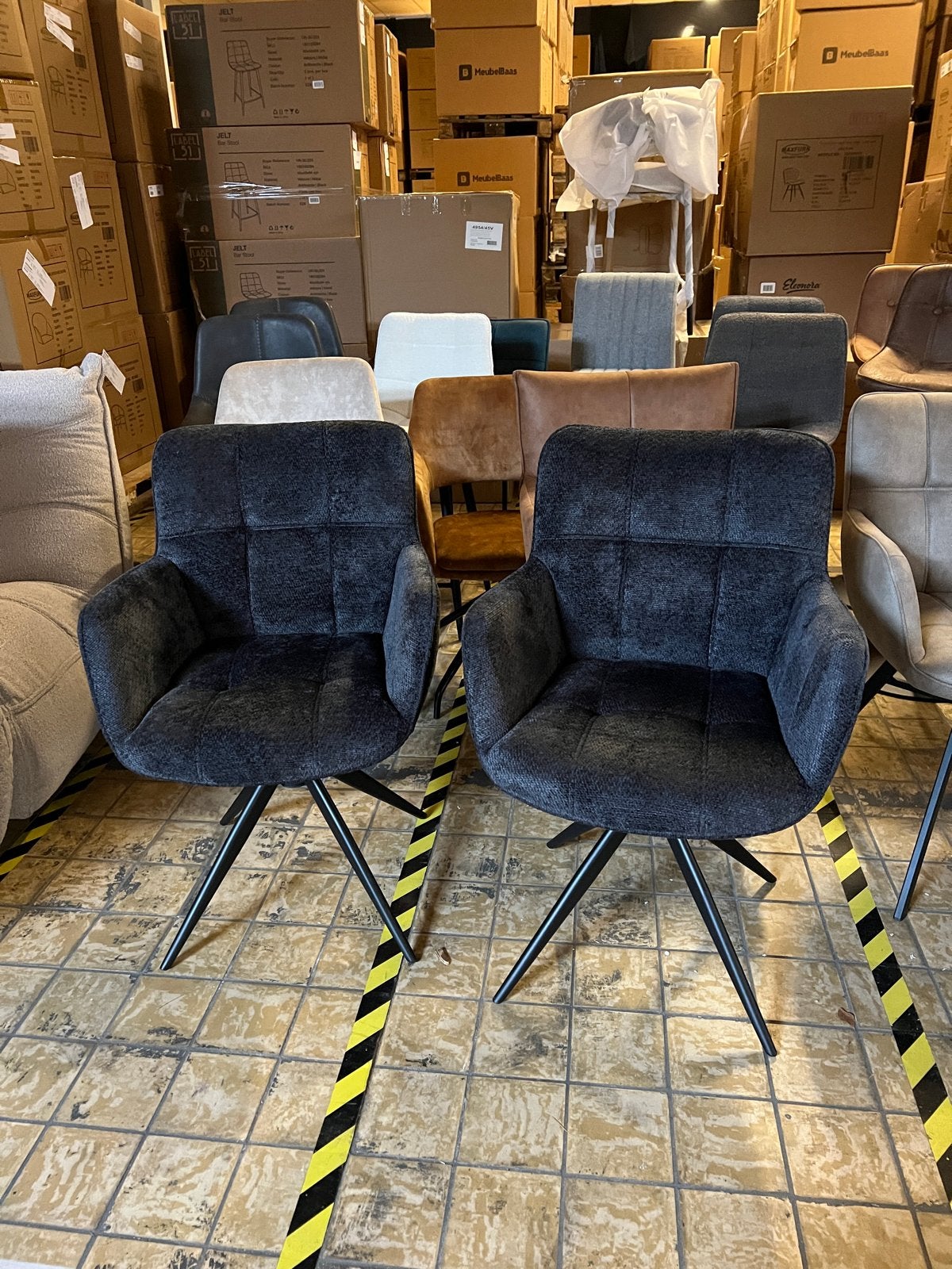 Eetkamerstoelen Set van 2 | antreciet, Ophalen, Zo goed als nieuw