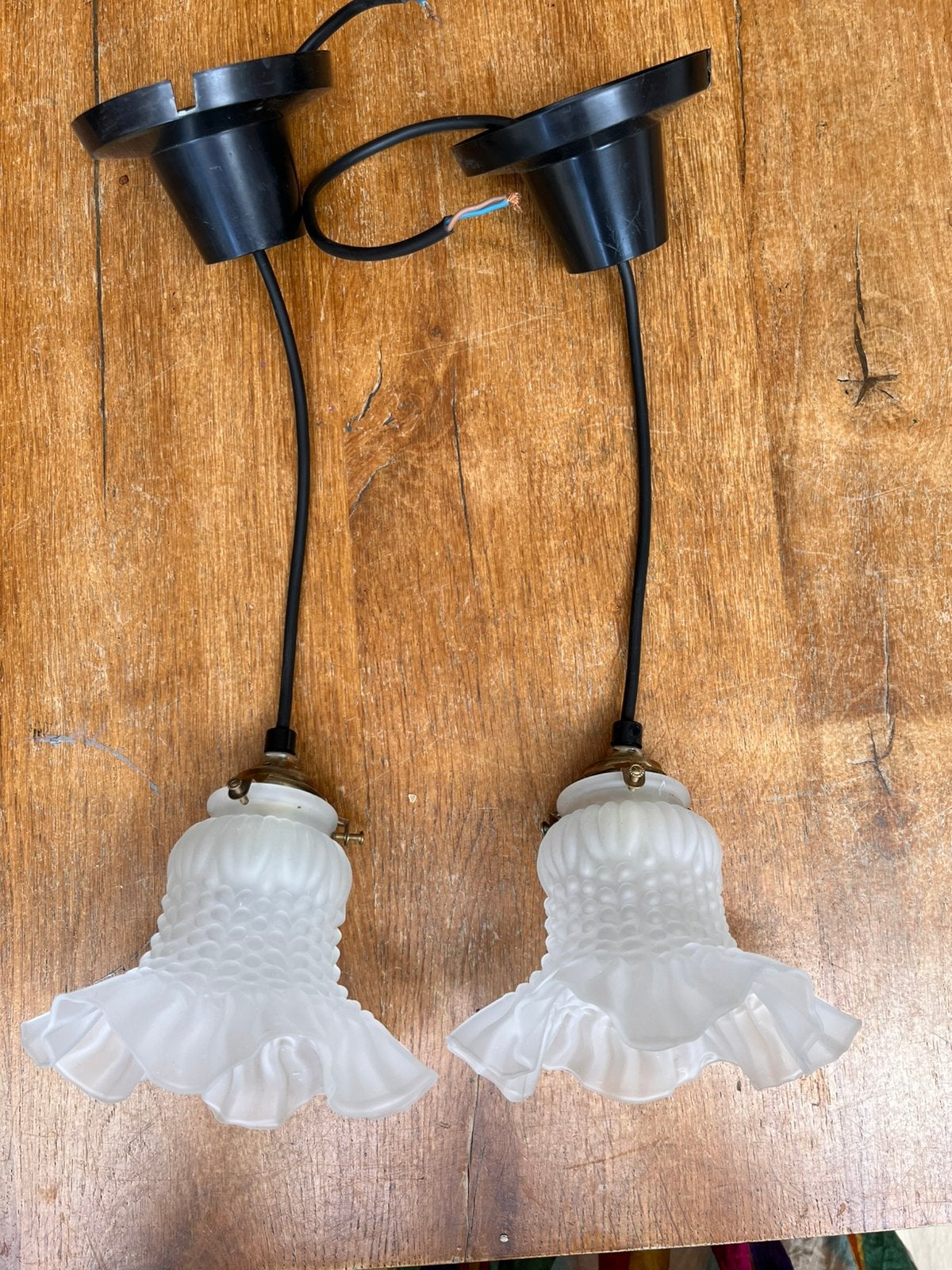 2 Vintage hanglampjes, Ophalen, Zo goed als nieuw