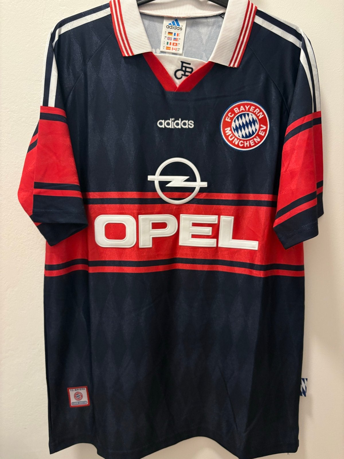 Retro Bayern München shirt Matthaus Adidas Opel vintage, Maat 52/54 (L), Meerkleurig, Nieuw, Ophalen of Verzenden