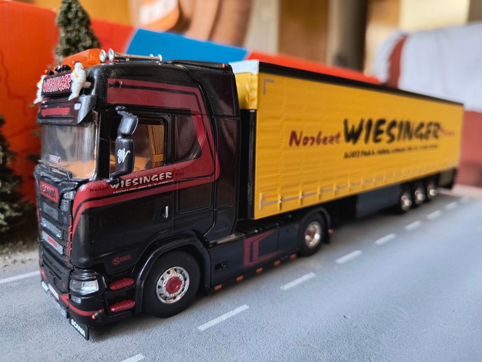 Tekno Scania Wiesinger, Ophalen of Verzenden, Zo goed als nieuw, Bus of Vrachtwagen, Tekno