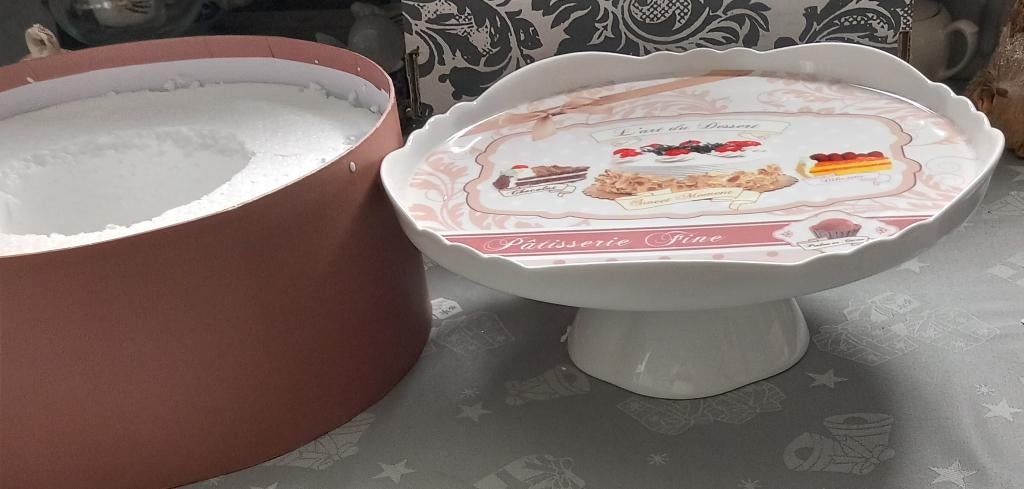 Dora papis taartschaal l'art du dessert in doos, Nieuw, Ophalen of Verzenden, Schaal of Schalen, Overige stijlen
