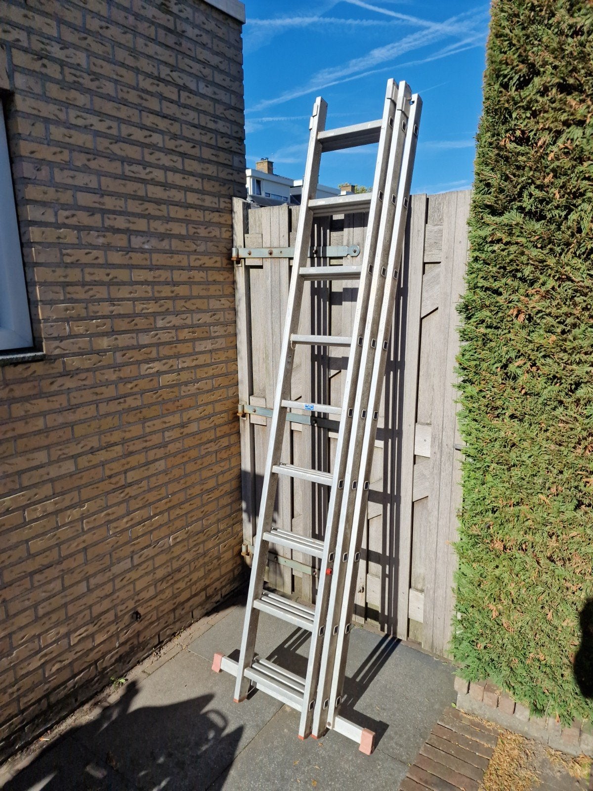 Alupro All-purpose ladder 3x9 - 2.55m tot 5.70m, Ophalen, Gebruikt, Ladder, Opvouwbaar of Inschuifbaar