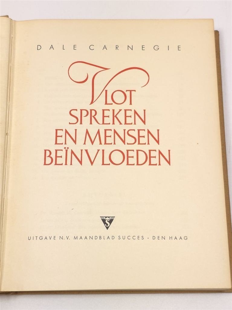 Vlot Spreken en Mensen Beïnvloeden — Carnegie, Vintage 1944, Ophalen of Verzenden, Gelezen