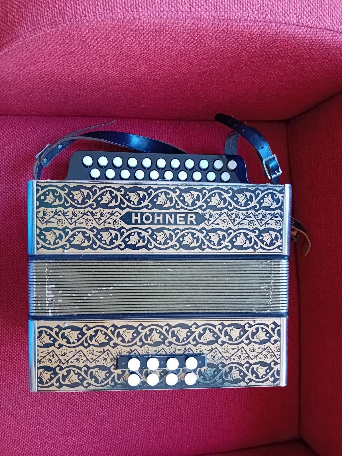 Hohner trekzak met draagtas, Muziek en Instrumenten, Ophalen of Verzenden, Gebruikt, Overige formaten, Hohner