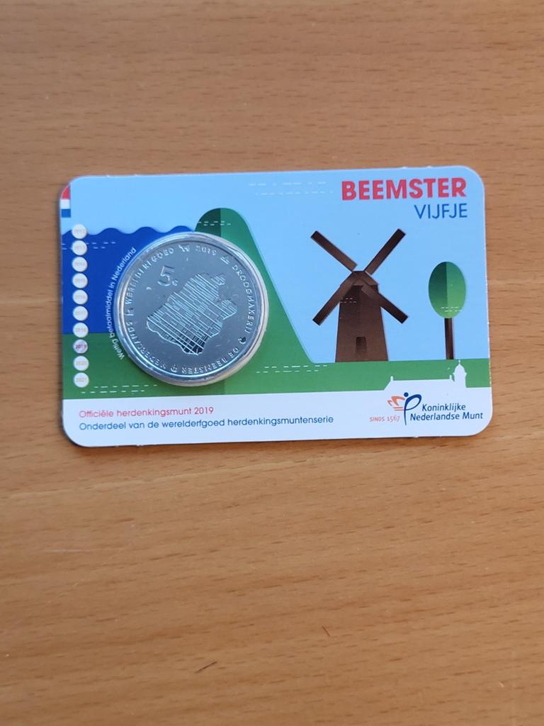 Beemster Vijfje 2019 - Officiële herdenkingsmunt, Ophalen of Verzenden, Koningin Beatrix, Euro's, Losse munt