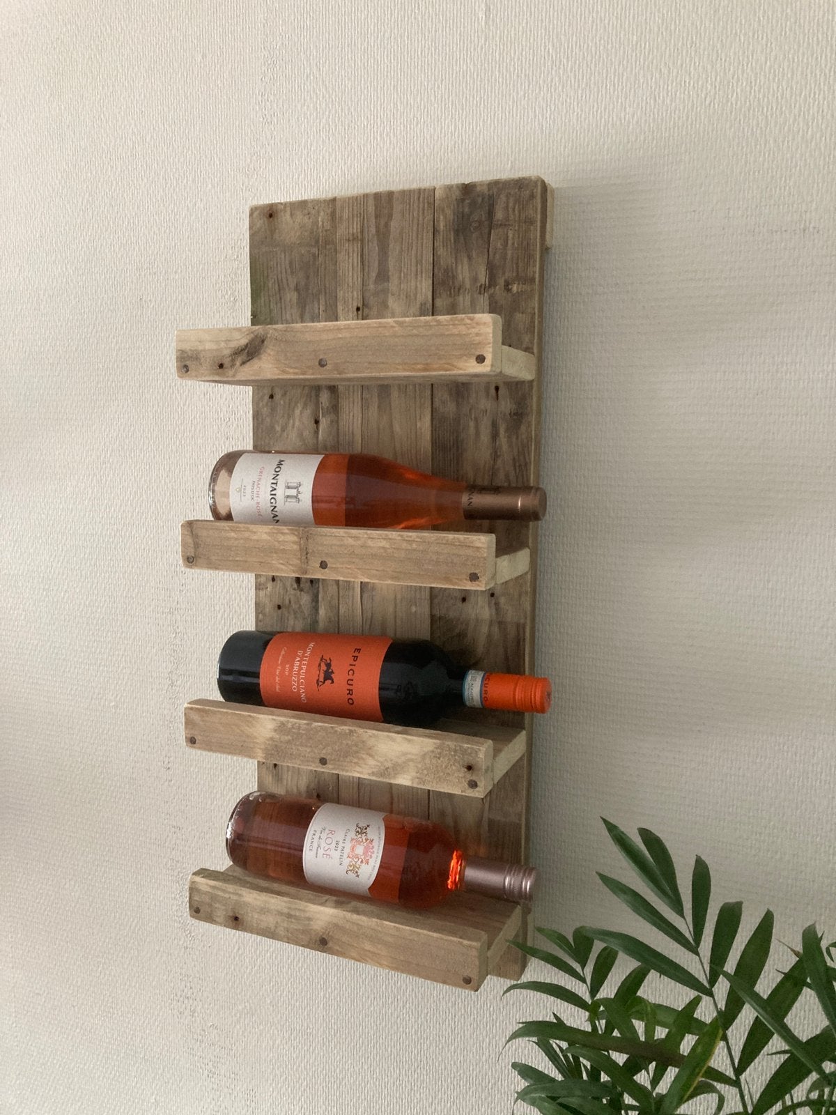 Stoer Wijnrek voor 4 flessen NIEUW, Ophalen, Nieuw, Hout, Minder dan 5 flessen