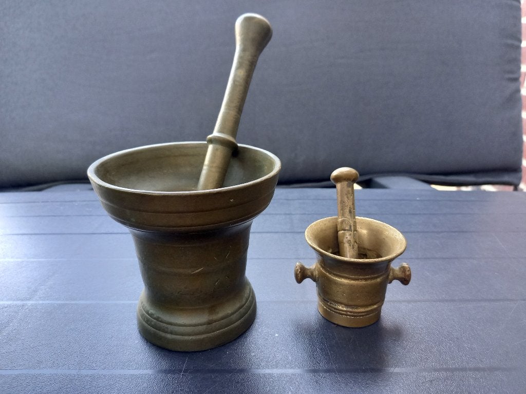 2 Oude Zware Vijzels, Antiek en Kunst, Ophalen of Verzenden