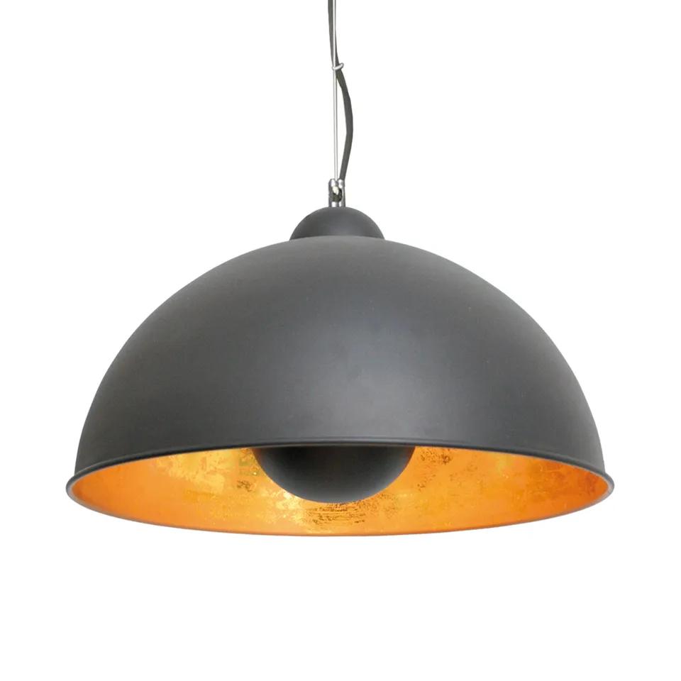 2 stuks Zwarte Hanglamp merk Rydens met Gouden Binnenkant, Ophalen, Zo goed als nieuw, Metaal, 50 tot 75 cm