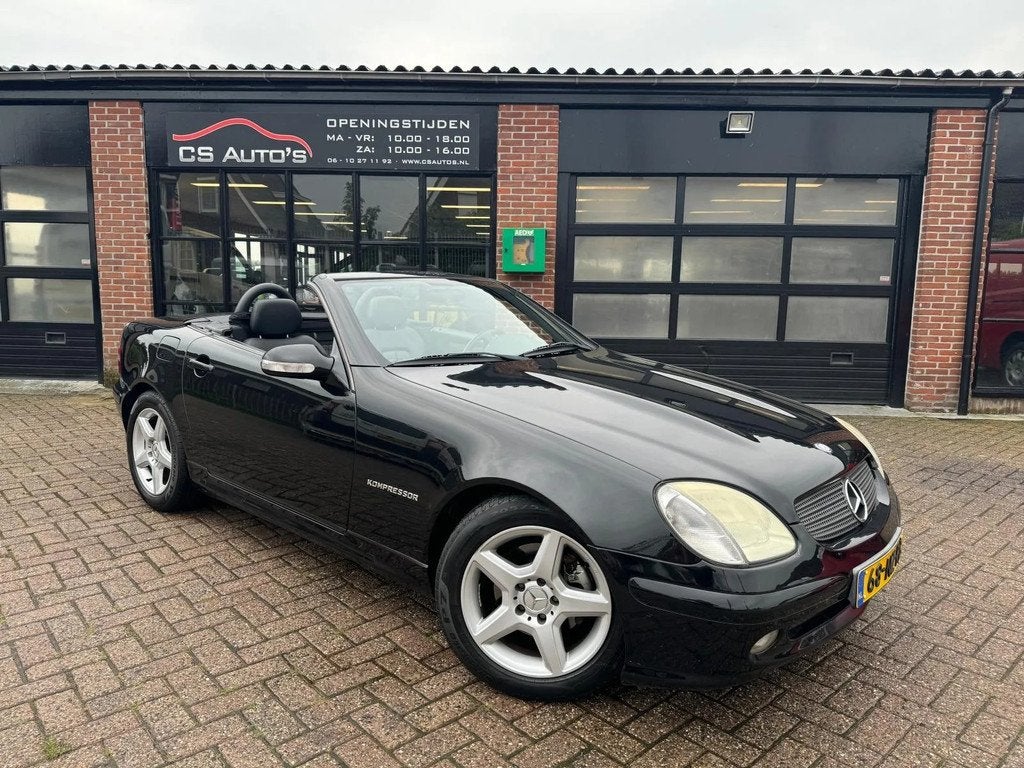 Mercedes-Benz SLK-klasse 230 K.|zeer nette auto, Auto's, Mercedes-Benz, Zwart, 4 cilinders, Cabriolet, Zwart