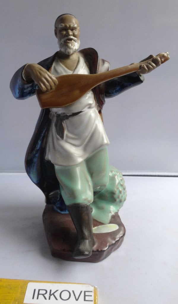 MUDMAN SHIWAN * MUZIEK MAKEND * 2 X Chinees Beeld *, Antiek en Kunst, Geglazuurd, Verzenden, 20 - 50 cm, Steen of Keramiek