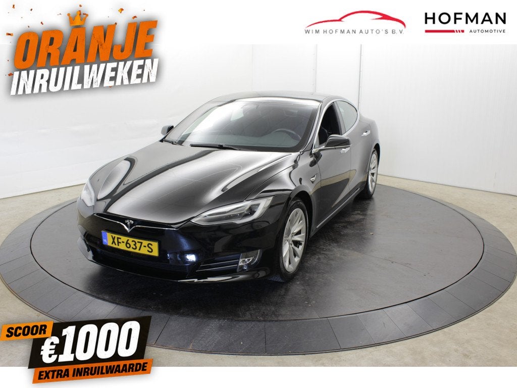 Tesla Model S 75D Panorama Luchtvering 4x4 Autopilot 2.5 Cam, Auto's, Tesla, Zwart, Automatische klimaatregeling, Leder en Stof