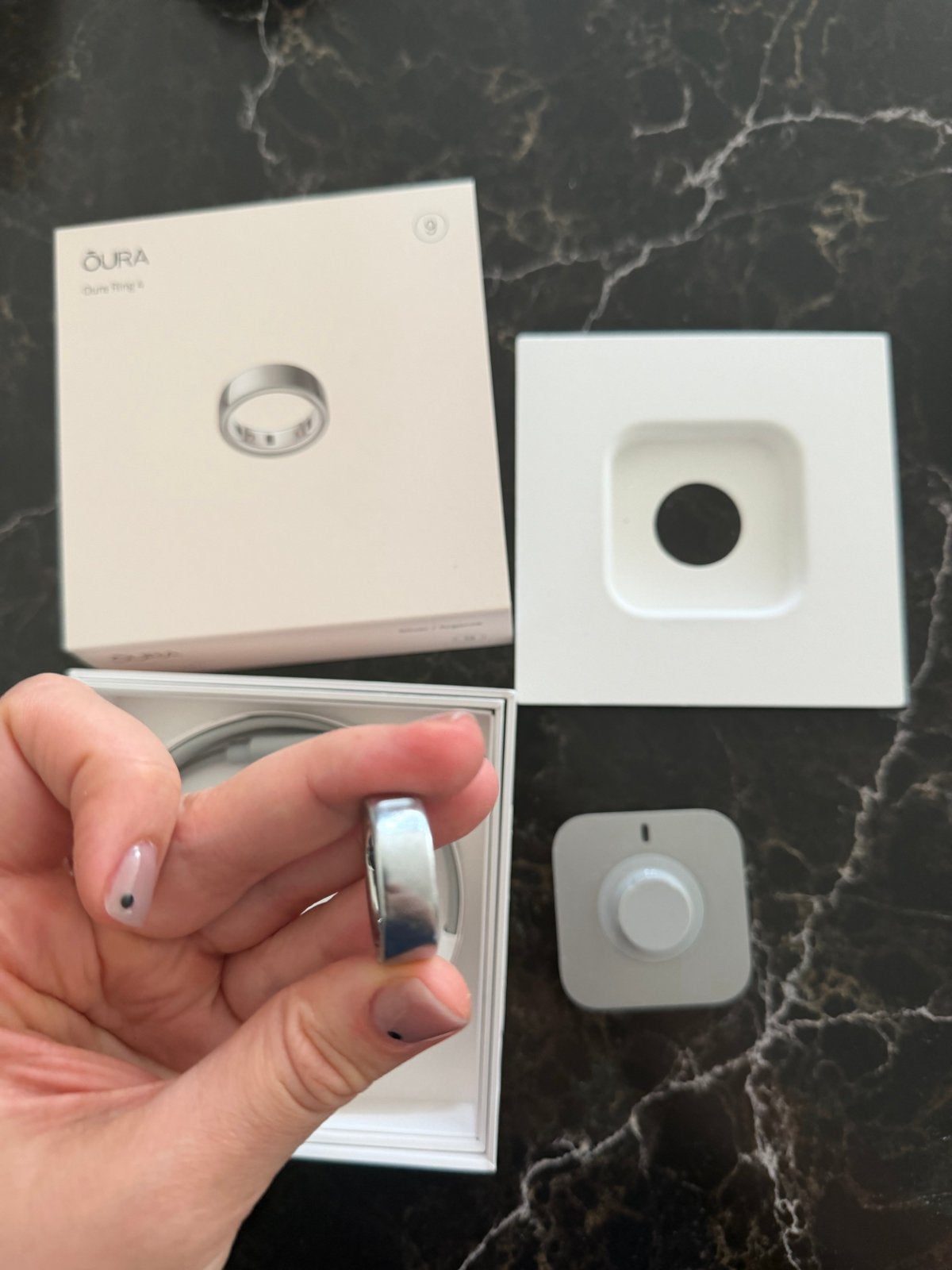 Oura Ring 4 Silver - Maat 9, Gebruikt, Oura, IOS, Ophalen of Verzenden
