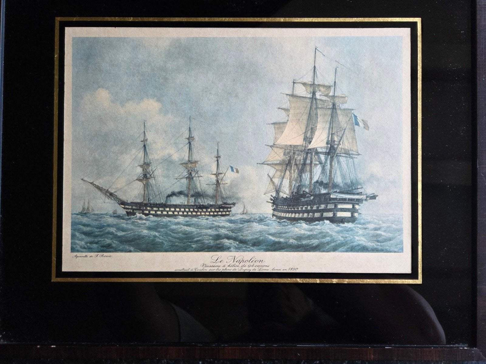 Vintage Maritieme Prent "Le Napoléon" – F. Roux (Jaren '60), Ophalen of Verzenden