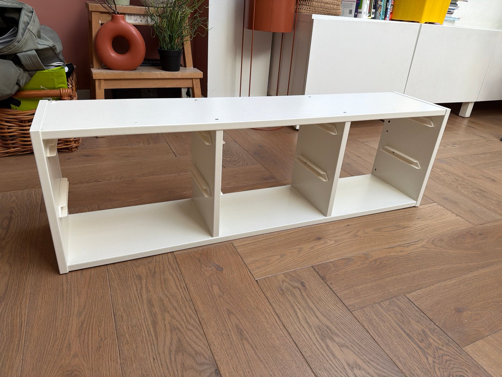 Ikea trofast Wit wandrek/boekenplank met 3 vakken, Ophalen, Gebruikt
